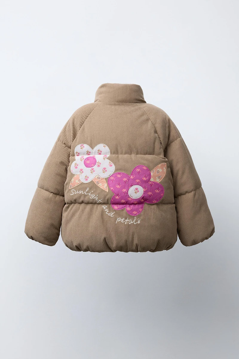 CORDUROY PATCHWORK PUFFER JACKET