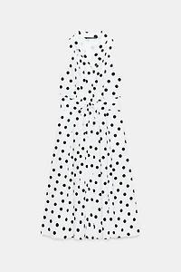 POLKA DOT POPLIN MIDI DRESS