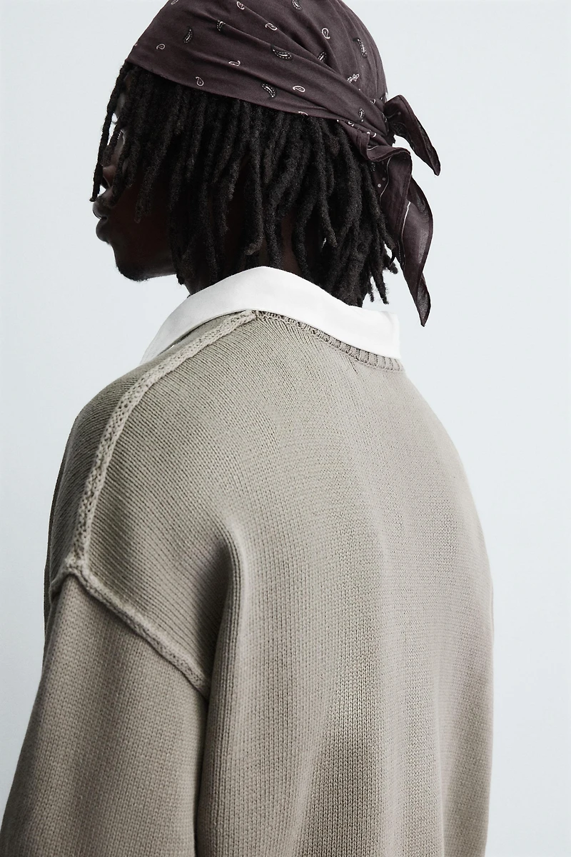 WASHED PRINTED SWEATER