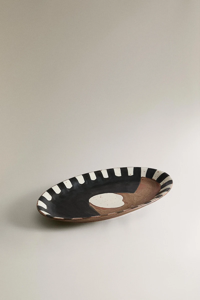 PAINTED STONEWARE TRAY