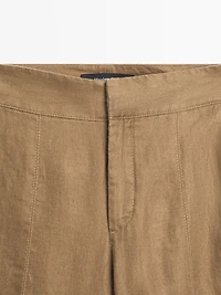 100% linen kick flare fit pants