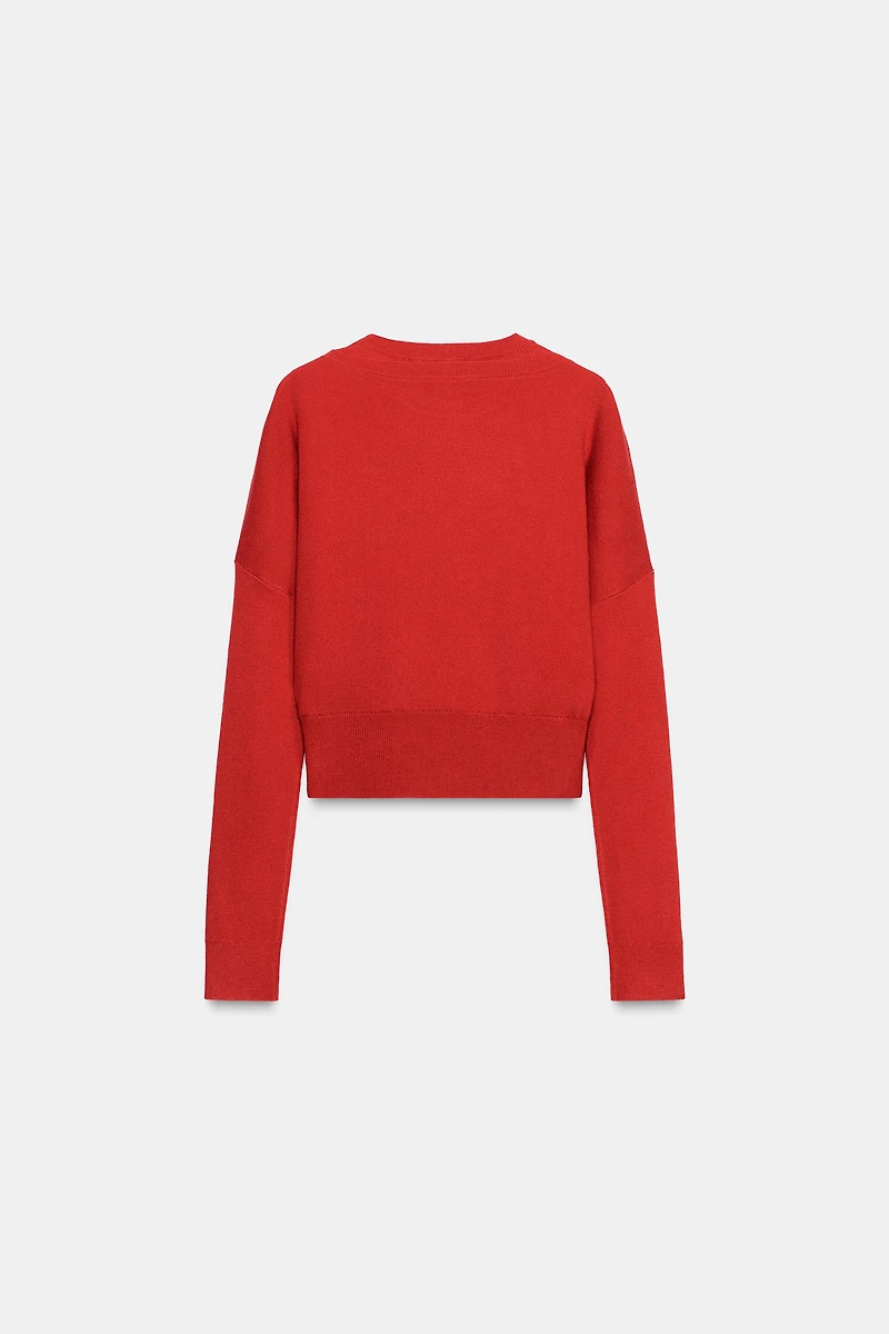 DOUBLE LAYER KNIT CARDIGAN SWEATER