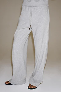 WIDE-LEG FLEECE TROUSERS