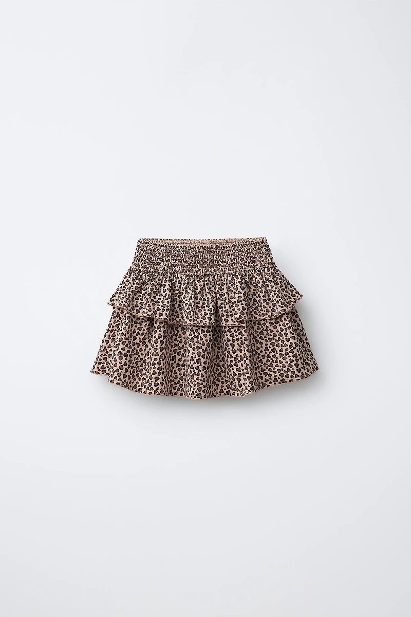 ANIMAL PRINT ELASTICIZED SKIRT