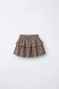 ANIMAL PRINT ELASTICIZED SKIRT