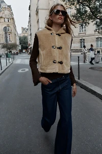 SHEARLING TOGGLE VEST