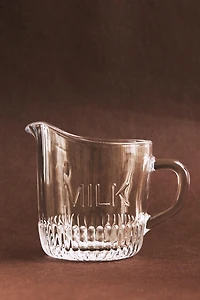 GLASS MILK PITCHER WITH STRIPED BASE