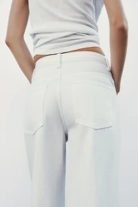 TRF HIGH-RISE WIDE LEG CROSSOVER WAIST JEANS