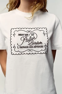 ORGANZA TEXT T-SHIRT