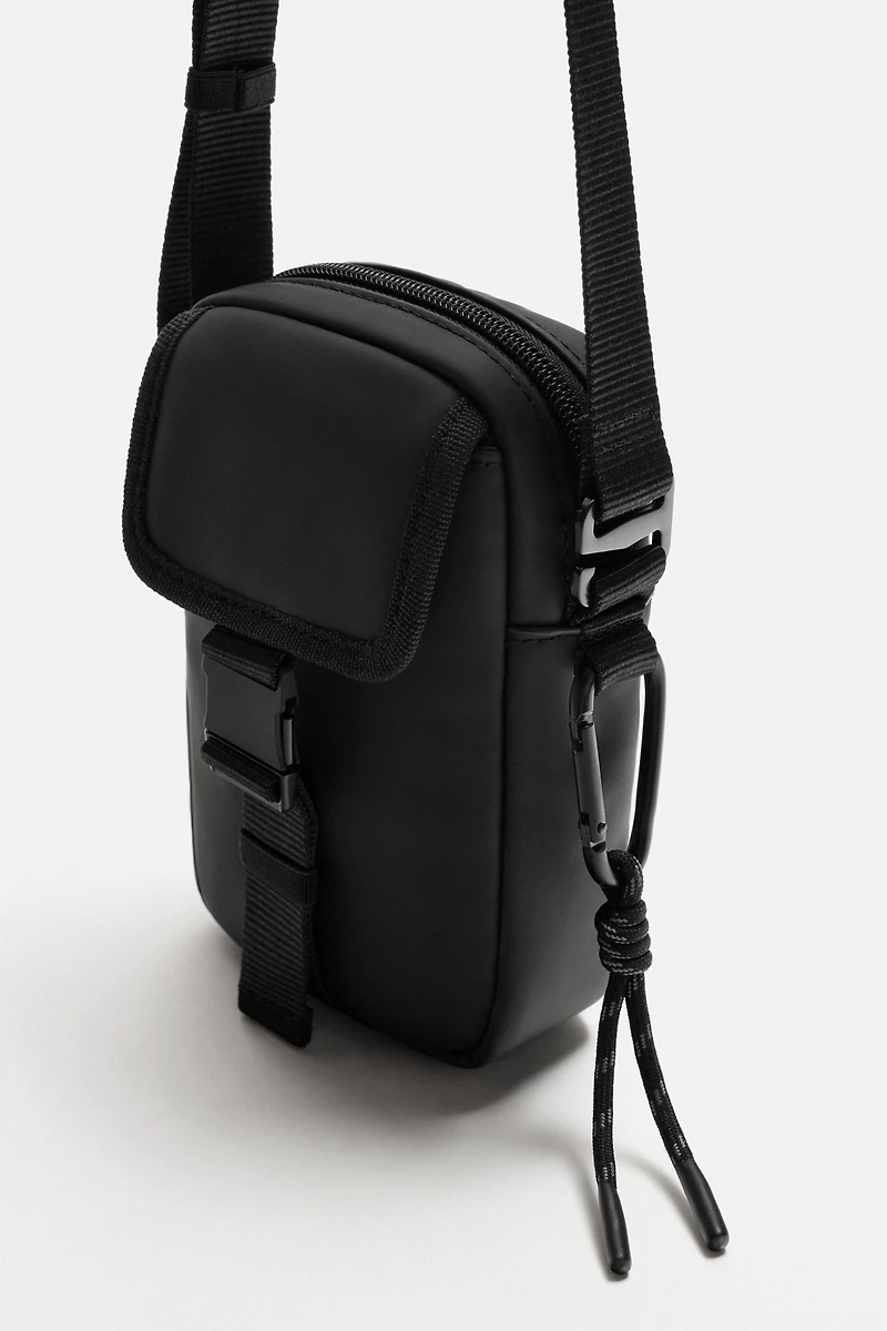 RUBBERIZED CROSSBODY BAG