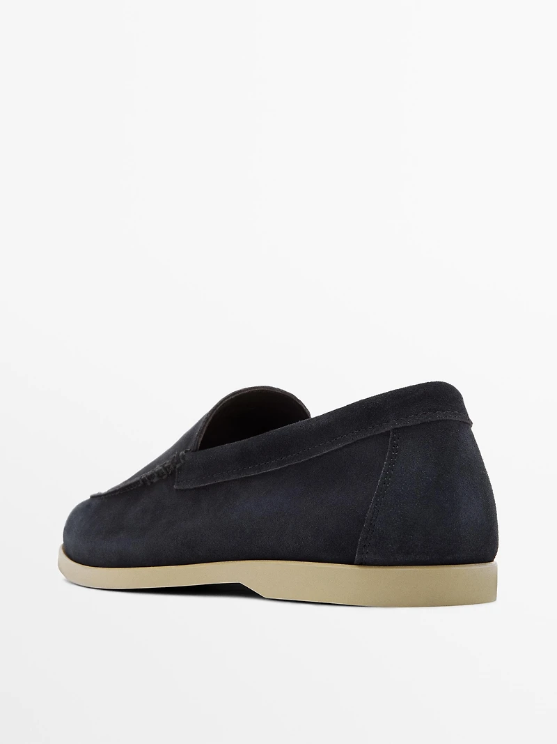 Mocassin en croûte de cuir souple