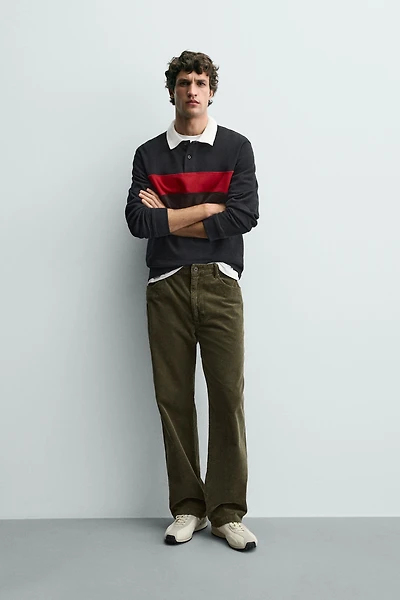 CONTRAST STRIPE POLO SHIRT