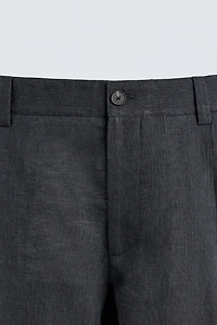 PANTALON 100% LIN À PLIS
