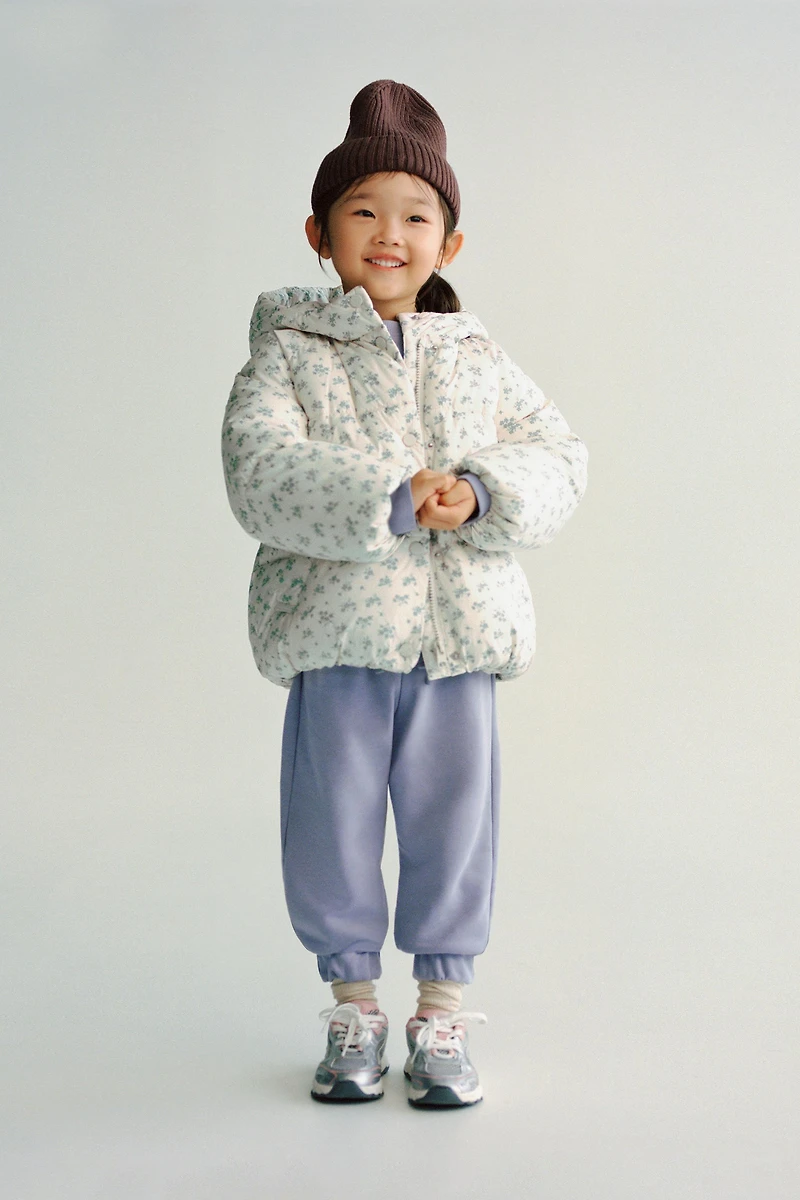 FLORAL FLEECE PADDED COAT