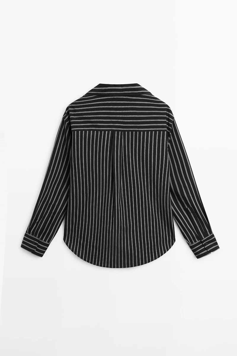 Chemise à rayures en coton mélangé