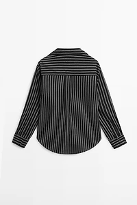 Chemise à rayures en coton mélangé