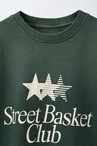 WASHED EFFECT TEXT T-SHIRT AND JOGGER PANTS SET