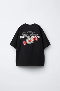 CHERRY AND CARAMEL PRINT T-SHIRT