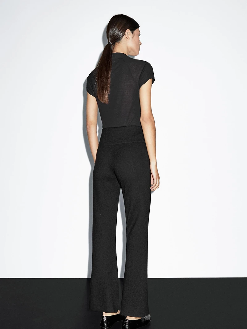 Flared knit trousers