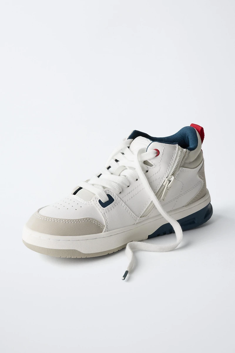 PIECED HIGH TOP SNEAKERS