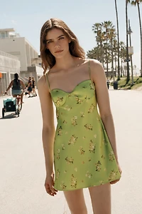 FLORAL SATIN MINI DRESS