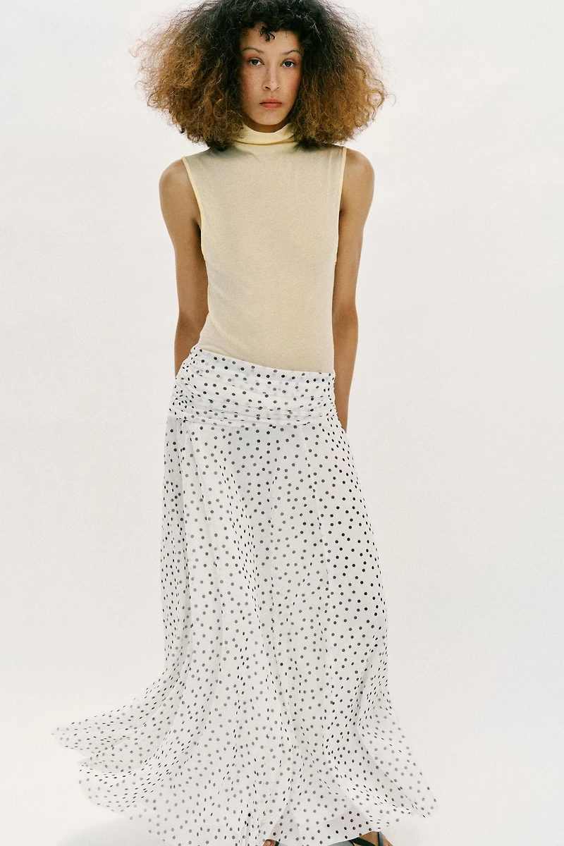 LONG POLKA DOT SKIRT