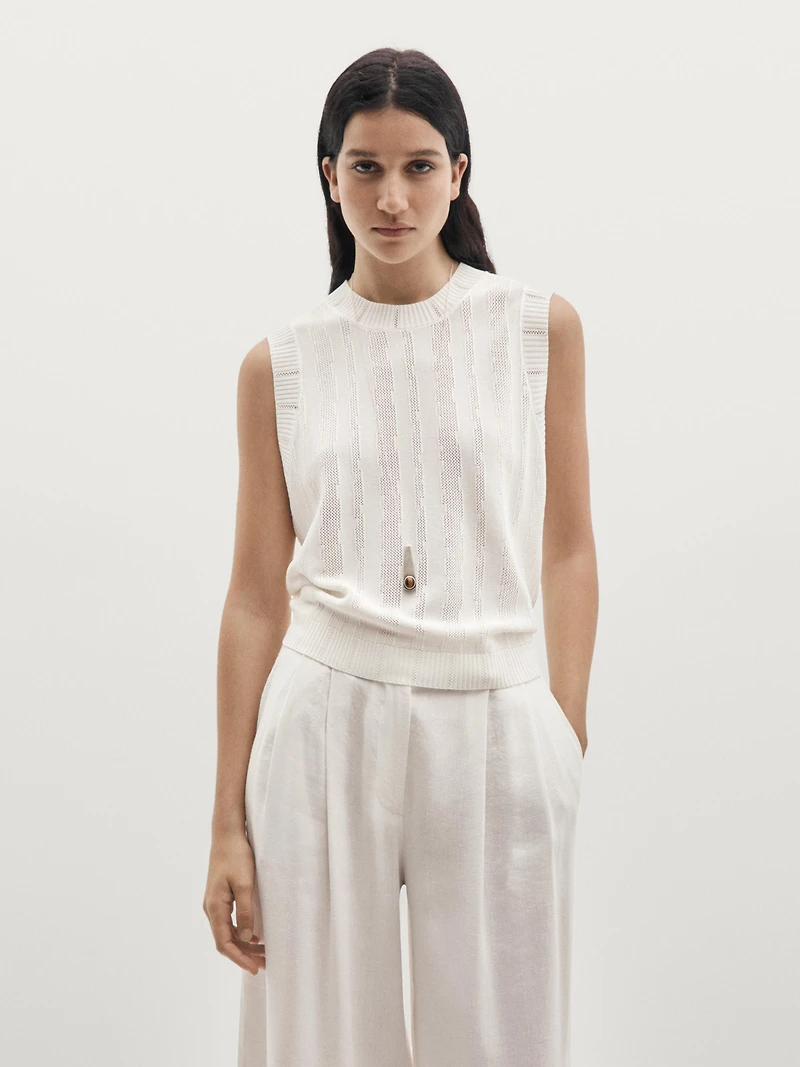 Top en maille ajourée