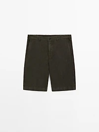 100% linen Bermuda shorts