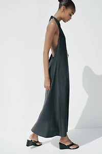 ROBE MIDI HALTER NŒUD