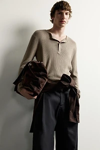 KNIT HENLEY T-SHIRT