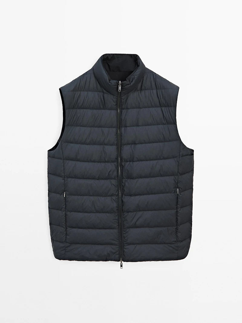Gilet réversible en duvet hydrofuge mélangé