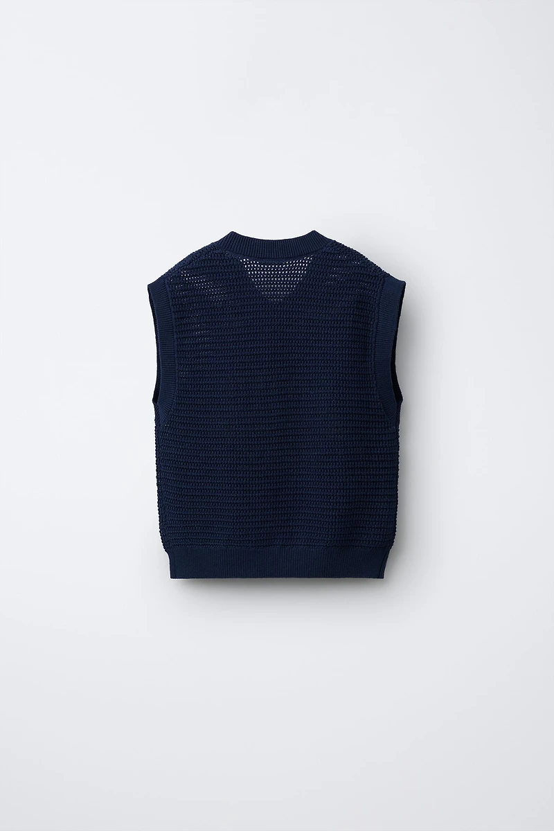 TERRY TEXT KNIT VEST
