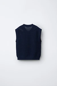 TERRY TEXT KNIT VEST