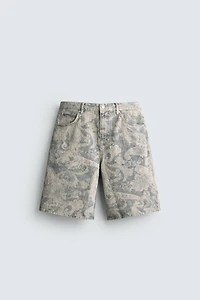 PAISLEY PRINT BAGGY FIT SHORTS
