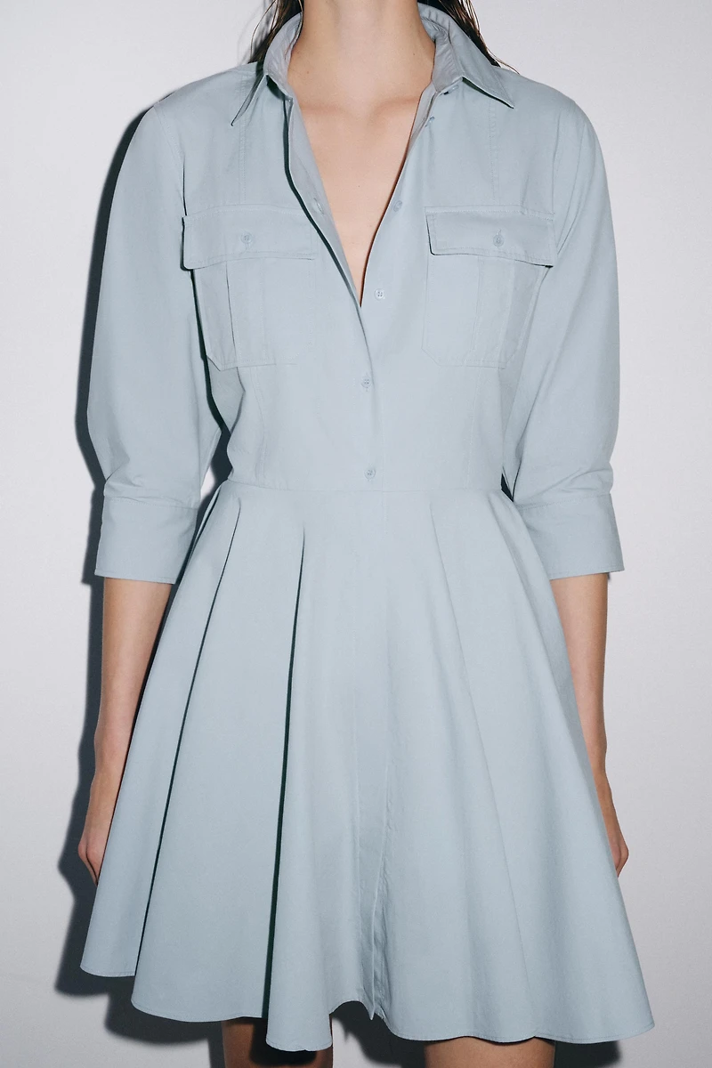 ZW COLLECTION PLEATED SHIRT DRESS