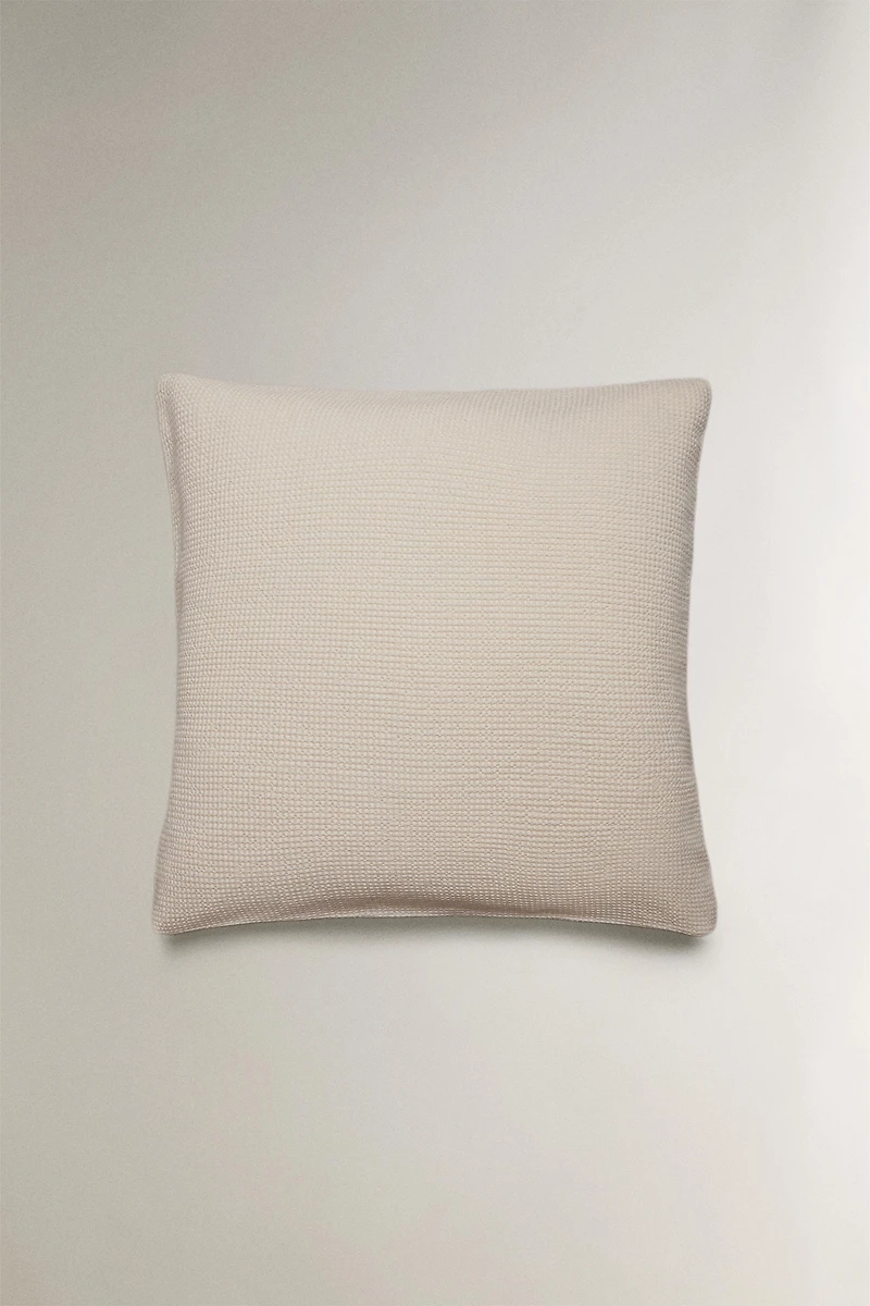 MINI WAFFLE-KNIT COTTON PILLOWCASE