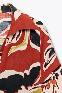 FLORAL PRINT LINEN SHIRT