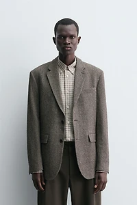 REGULAR FIT TEXTURED BLAZER