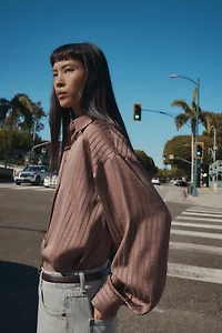 CHEMISE SATINÉE À RAYURES