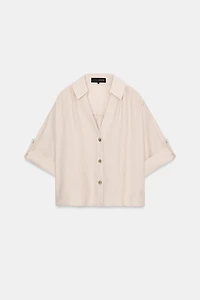 FLOWY SHORT SLEEVE SHIRT