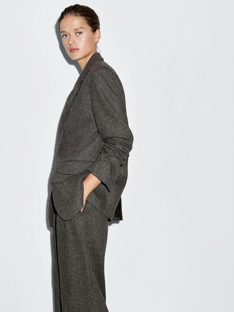 Knickerbocker yarn effect suit blazer