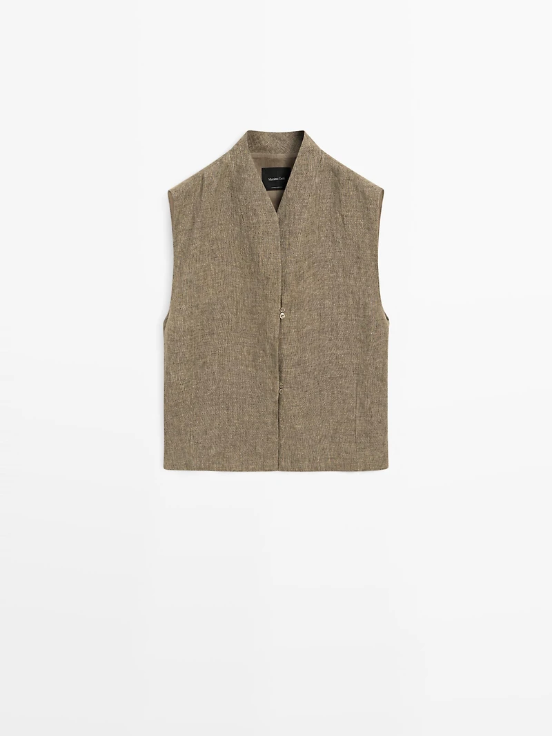 Veste sans manches 100 % lin