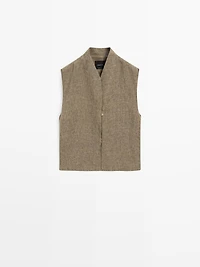 Veste sans manches 100 % lin