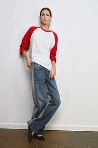 CONTRAST LONG SLEEVE T-SHIRT