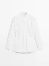 Chemisier à col montant avec ruban