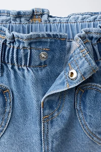 HEART POCKET DENIM SHORTS