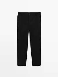 Cotton blend jogger fit trousers