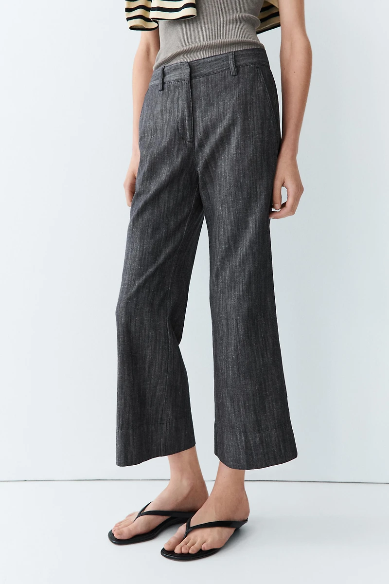 Pantalon flare cropped