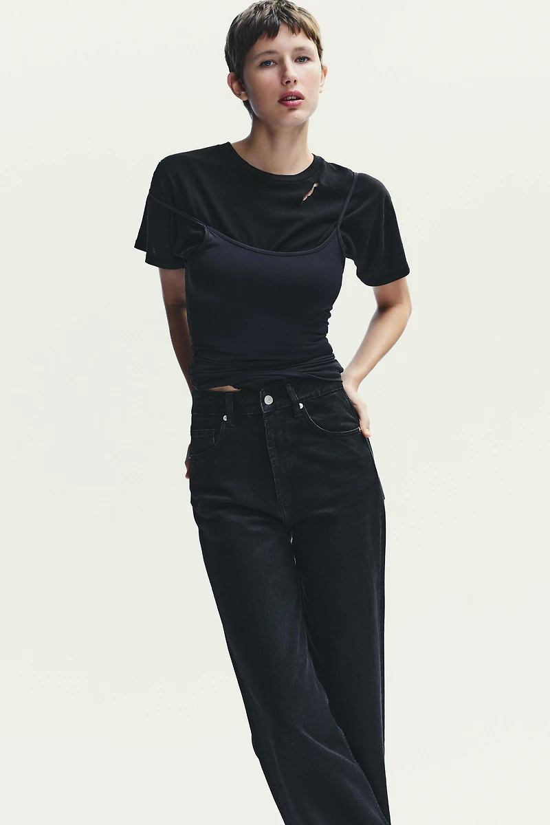 TRF HIGH RISE WIDE LEG JEANS
