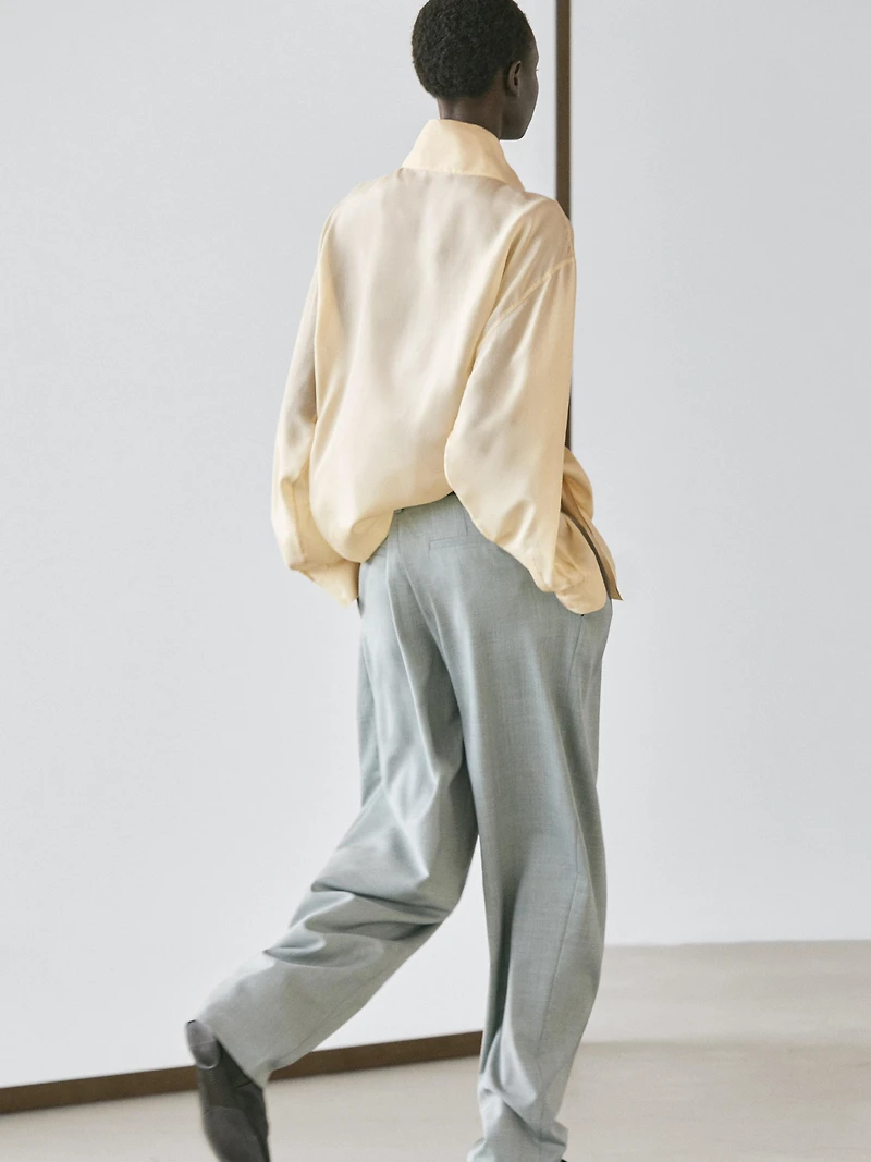 Silk shirt with button detail